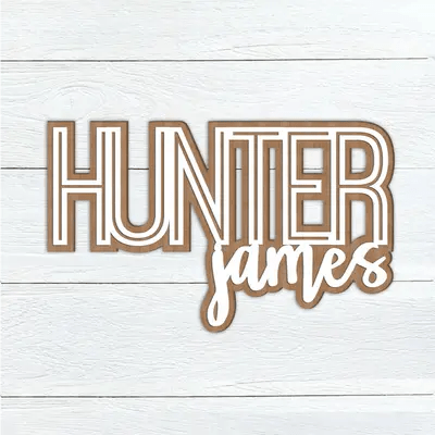 3D Double Wood Name Sign - Personalized