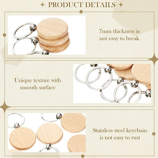 Rustic Round Engraved Keychain