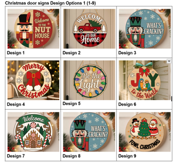Christmas door signs 1,2,3