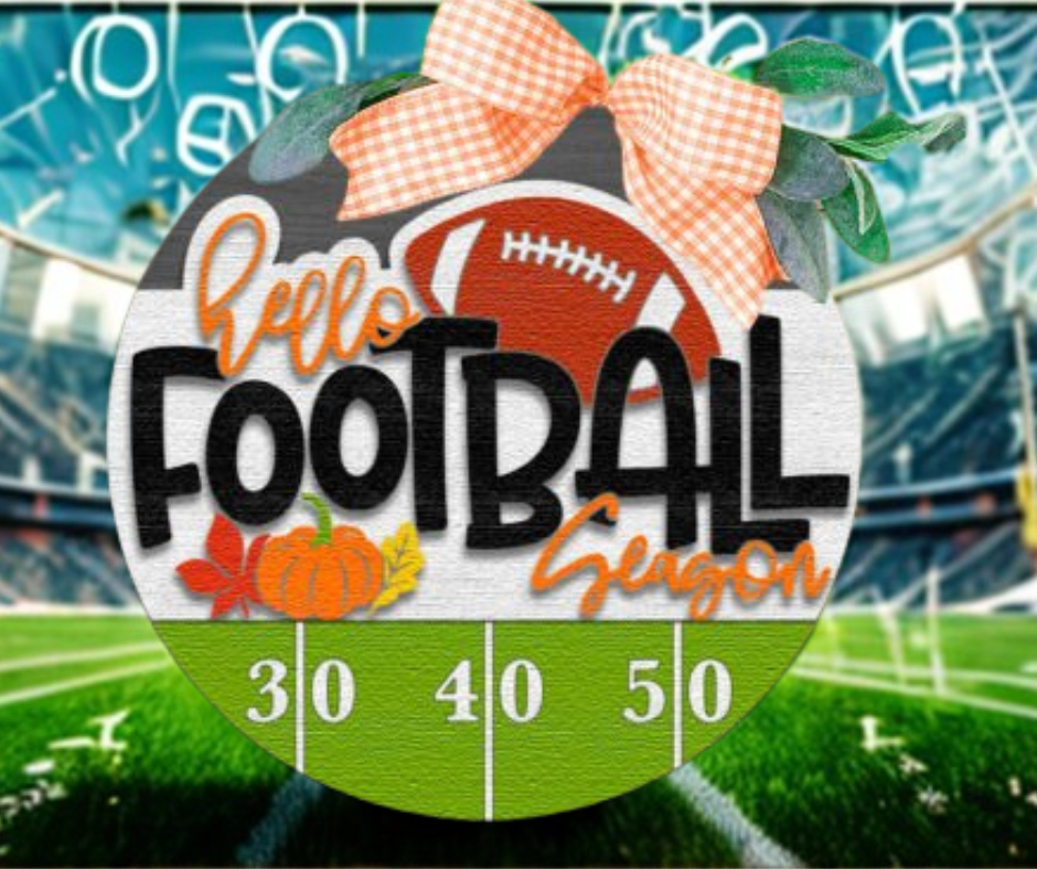 Hello Football Season, Fall Door Sign