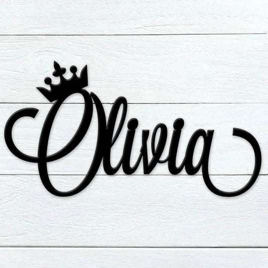 Crowned Custom Wood Name Sign- Personalized