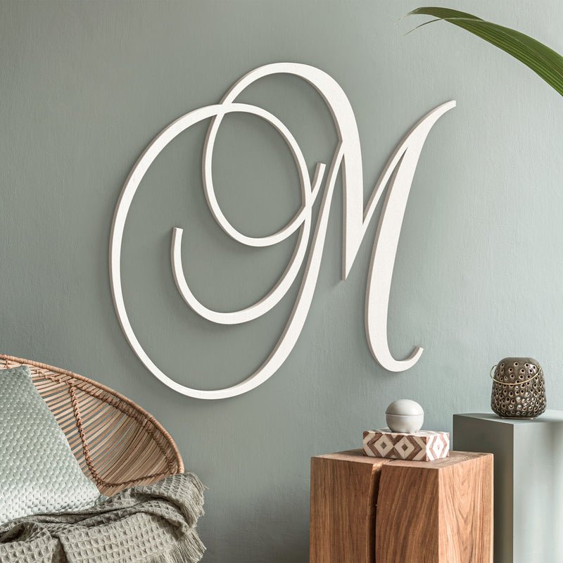 Custom Single Wood Letter Script Monogram – Elegant Personalized Wall Decor - Baby Shower, Nursery, Wedding Decor
