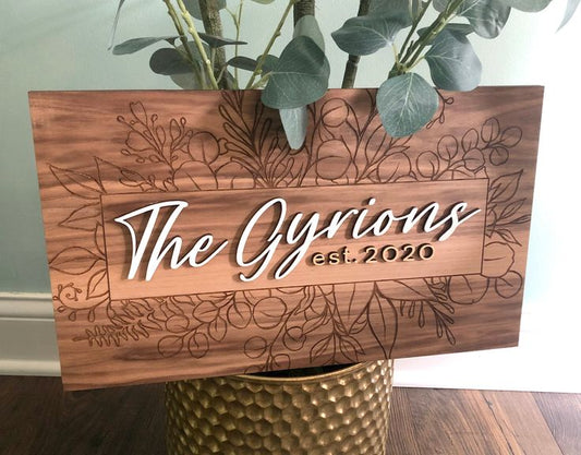 Family name displays decor