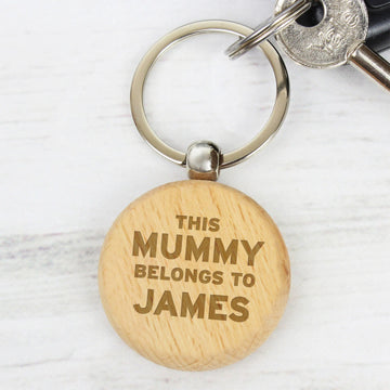 Rustic Round Engraved Keychain