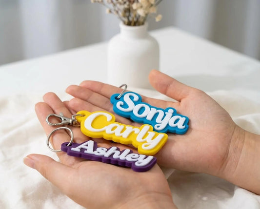 Personalized Retro Acrylic Name Keychain Tag, Backpack Bag Accessory