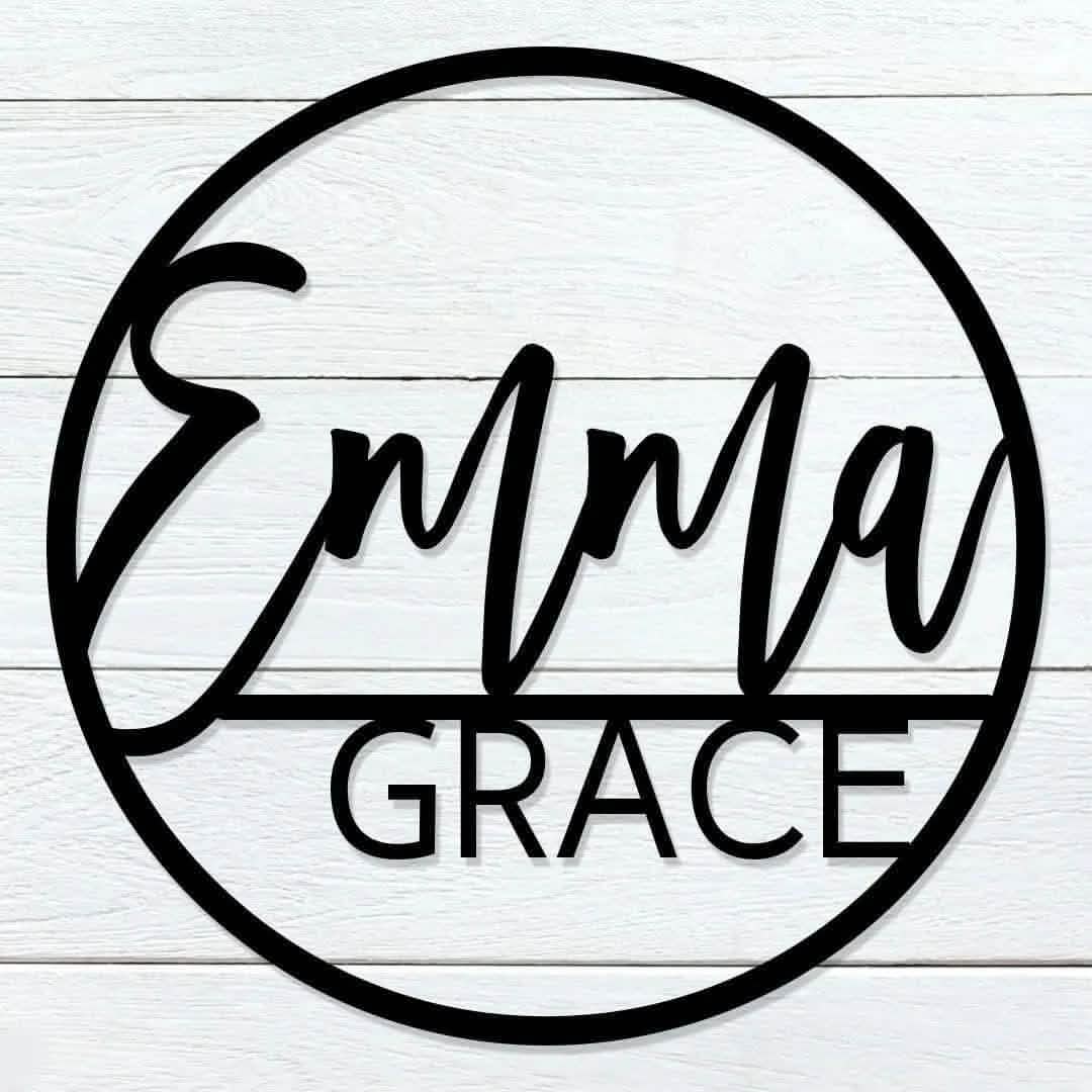 Round Baby Name Sign, Custom Baby Name Sign, Nursery Sign, Nursery Artwork, Custom Name Sign, Round Name Sign, Custom Cut Out, Baby Shower
