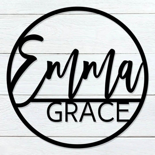 Round Baby Name Sign, Custom Baby Name Sign, Nursery Sign, Nursery Artwork, Custom Name Sign, Round Name Sign, Custom Cut Out, Baby Shower