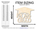 Unfinished 2024 Grad Graduation Cap Shape | DIY Craft Cutout | up to 46