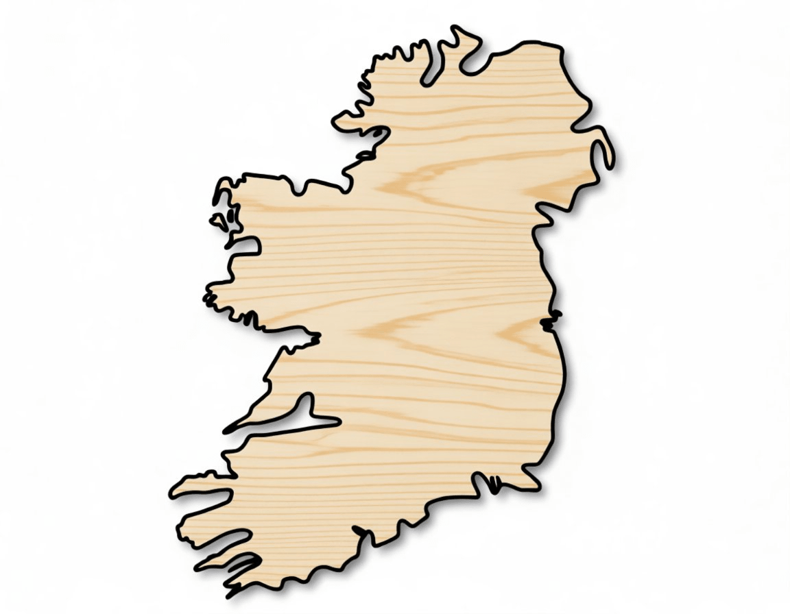 Unfinished Ireland Country Silhouette | DIY Craft Cutout | up to 46" DIY