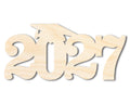 Unfinished Wood 2027 Grad Cap Shape | DIY Craft Cutout | up to 46