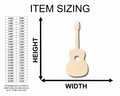 Unfinished Wood Acoustic Guitar Silhouette - Craft- up to 46