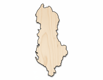 Unfinished Wood Albania Country Shape - Southeast Europe Craft - up to 46" DIY