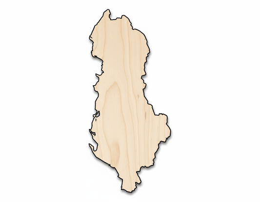 Unfinished Wood Albania Country Shape - Southeast Europe Craft - up to 46" DIY