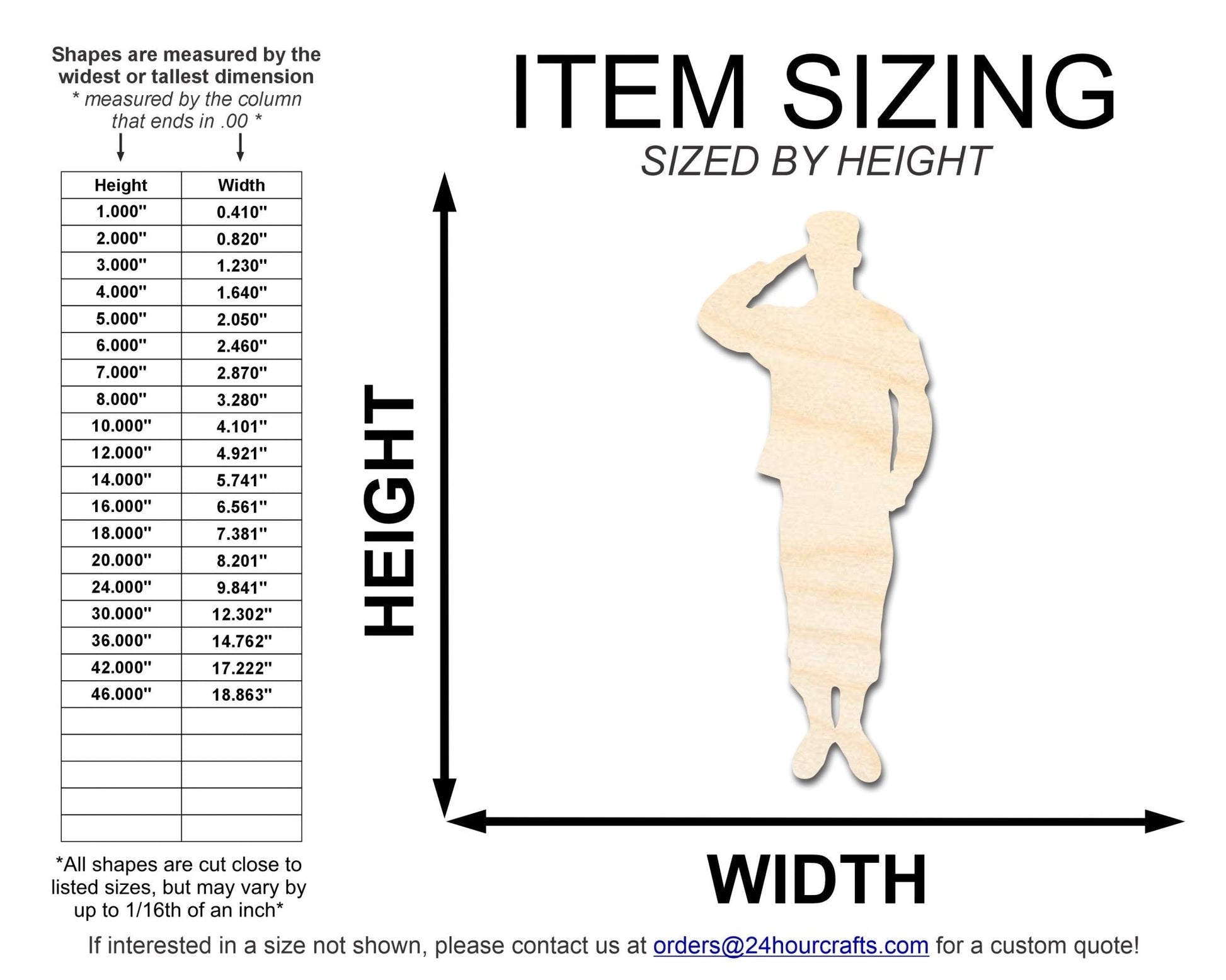 Unfinished Wood Cutout – American Hero Shape | Baltic Birch Plywood Craft Supplies