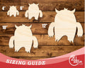 Unfinished Wood Angry Monster Shape | DIY Craft Cutout | up to 46