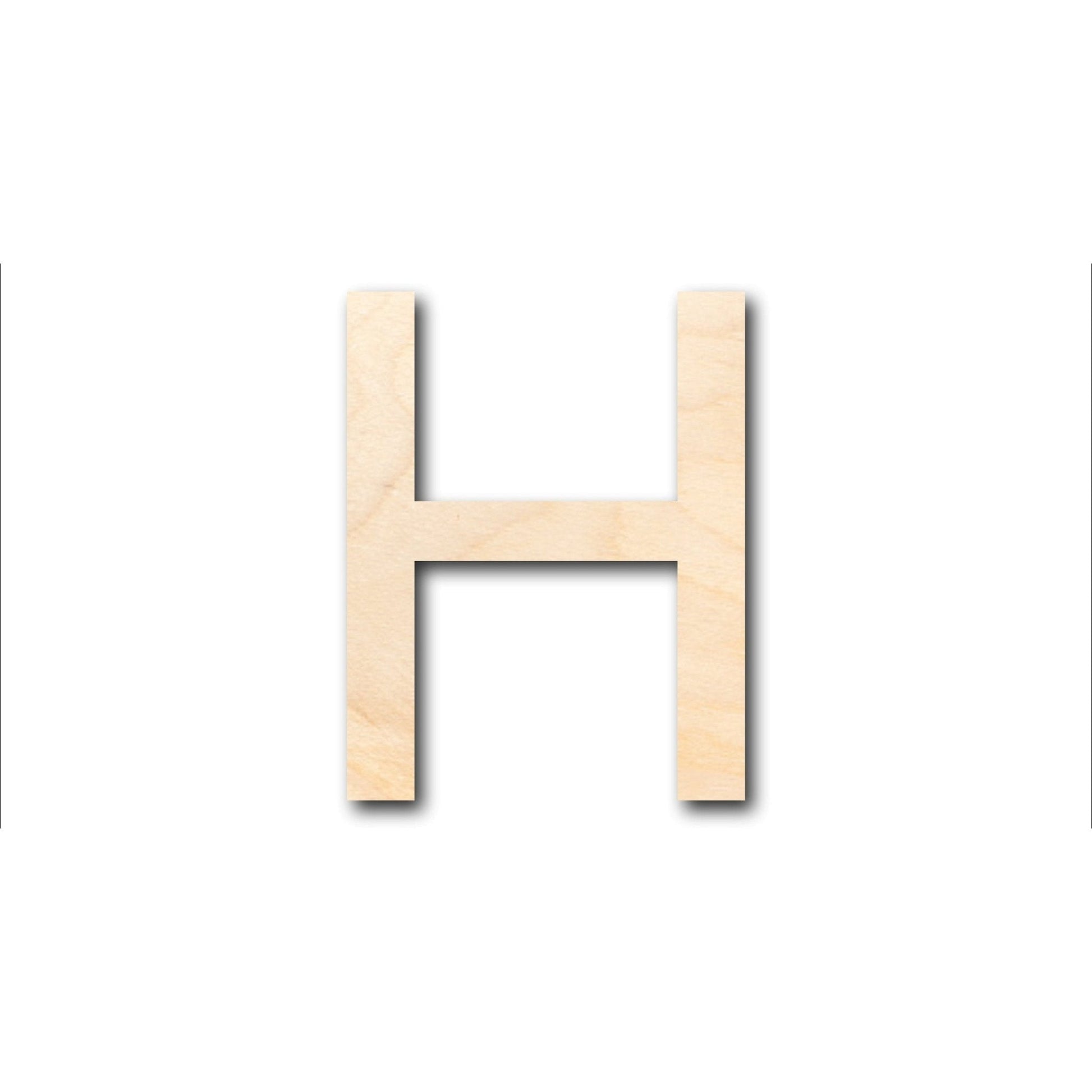Unfinished Wood Arial Letter H Shape - Craft - Wooden Cut Out Cutouts Blank DIY