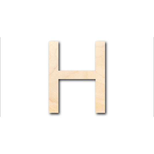Unfinished Wood Arial Letter H Shape - Craft - Wooden Cut Out Cutouts Blank DIY