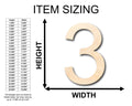 Unfinished Wood Arial Number 3 Shape - Craft - Wooden Cut Out Cutouts Blank DIY