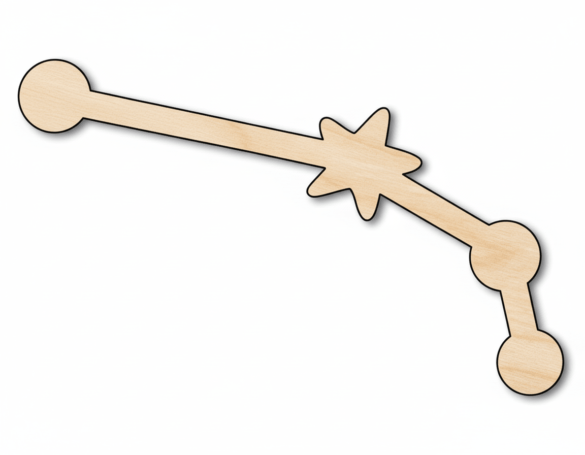 Unfinished Wood Aries Constellation Shape - Zodiac Craft - up to 46"