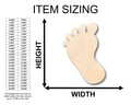 Unfinished Wood Baby Foot Shape - Craft - up to 46