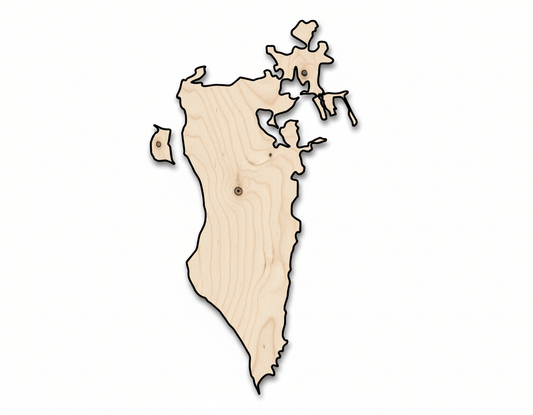 Unfinished Wood Bahrain Country Shape - Middle East Craft - up to 46" DIY