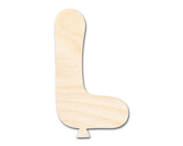 Unfinished Wood Balloon Letter L Shape | DIY Craft Cutout | Wooden Cut Out Cutouts Blank DIY