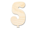 Unfinished Wood Balloon Number 5 Shape | DIY Craft Cutout | Wooden Cut Out Cutouts Blank DIY