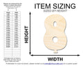 Unfinished Wood Balloon Number 8 Shape | DIY Craft Cutout | Wooden Cut Out Cutouts Blank DIY