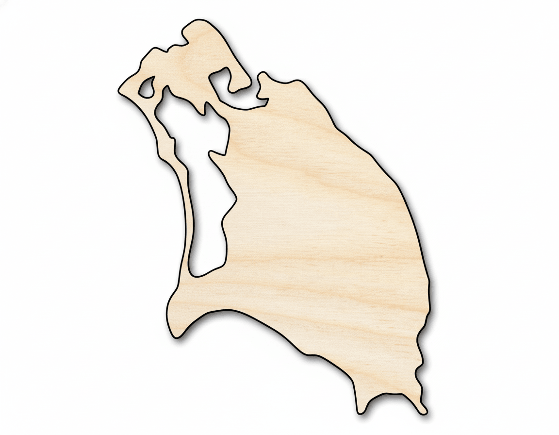 Unfinished Wood Barbuda Country Shape - Caribbean Craft - up to 46" DIY