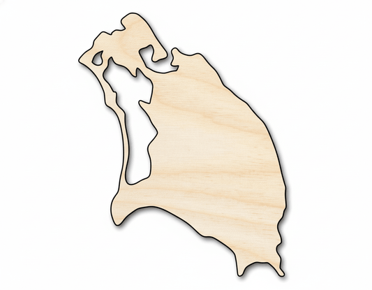 Unfinished Wood Barbuda Country Shape - Caribbean Craft - up to 46" DIY