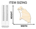Unfinished Wood Barbuda Country Shape - Caribbean Craft - up to 46