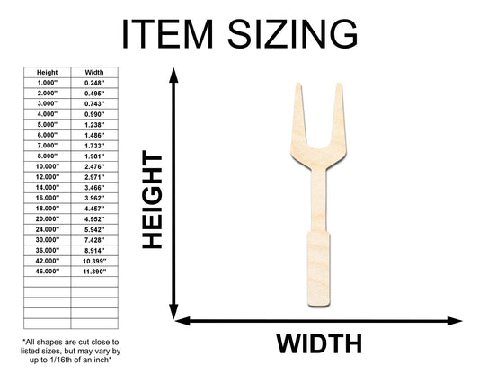 Unfinished Wood BBQ Fork Shape | Craft Cutout | up to 46" DIY
