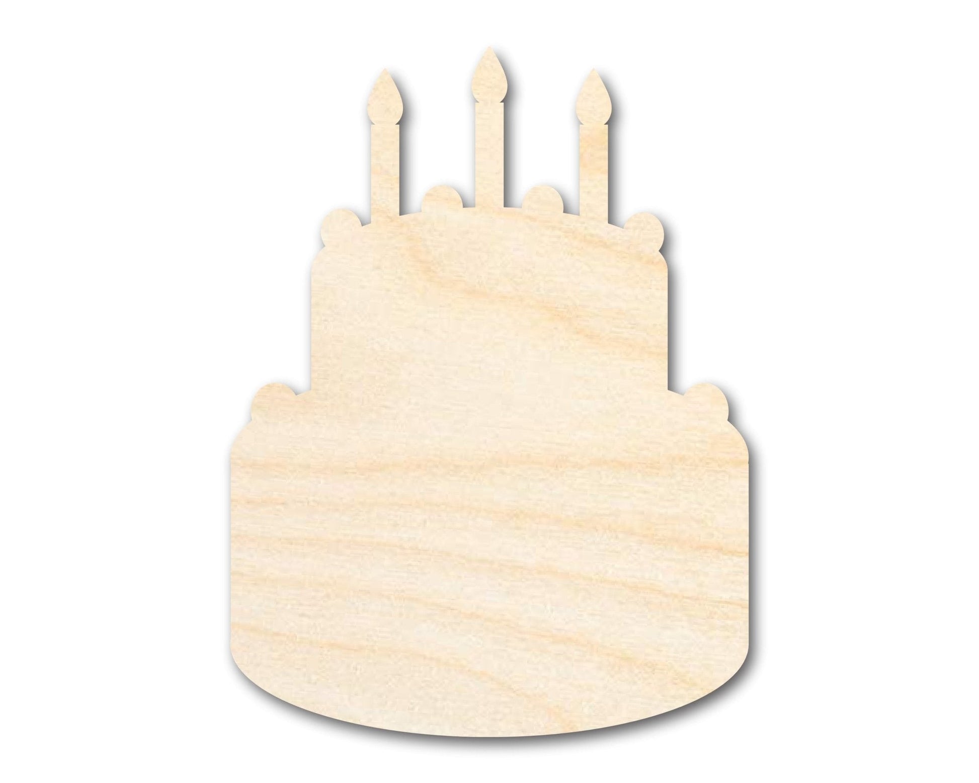 Birthday Cake Shape Wood Cutout - Unfinished Door Hanger - DIY Craft Shape Blanks - Laser Cut Shapes - Decor Cut Outs