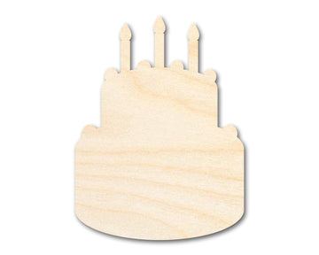 Birthday Cake Shape Wood Cutout - Unfinished Door Hanger - DIY Craft Shape Blanks - Laser Cut Shapes - Decor Cut Outs