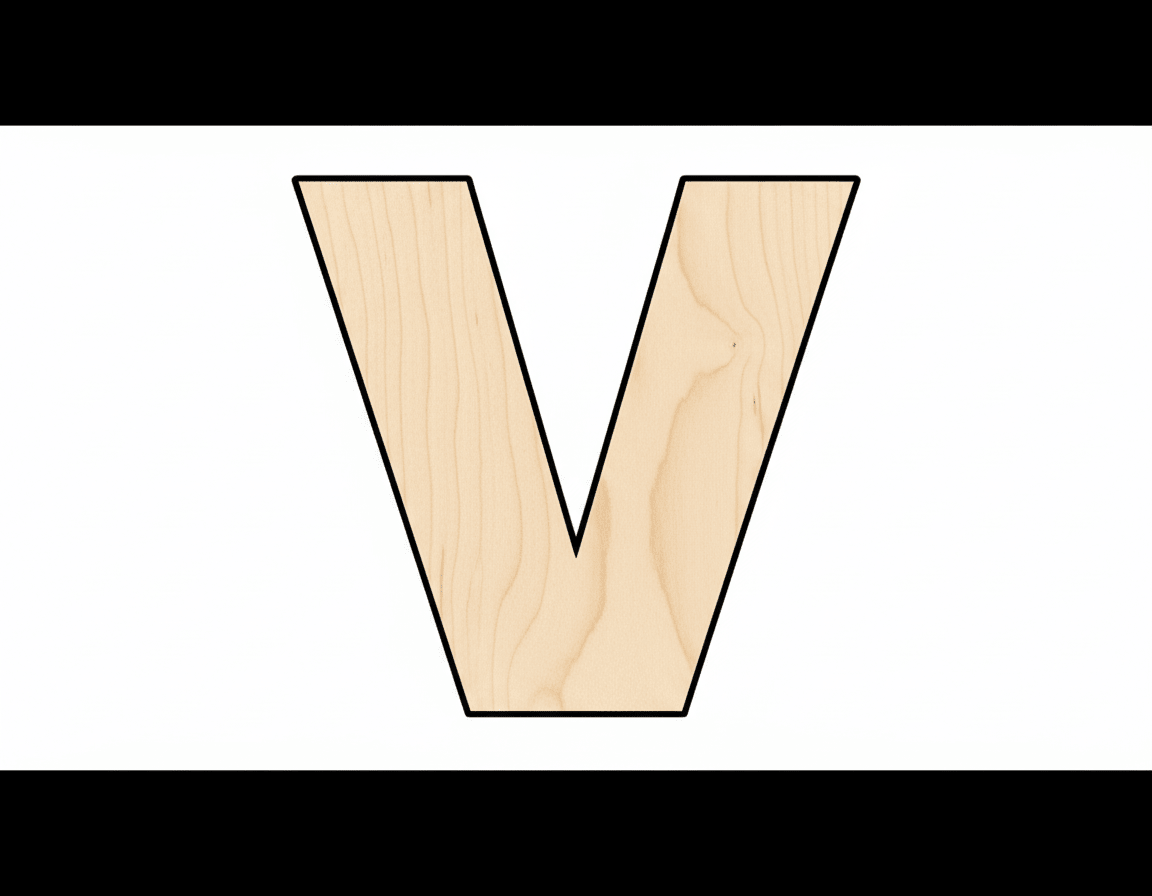 Wood Block Letter V - Craft - up to 46" DIY