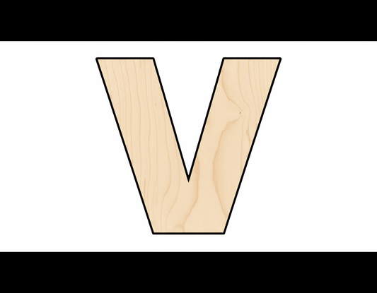 Wood Block Letter V - Craft - up to 46" DIY