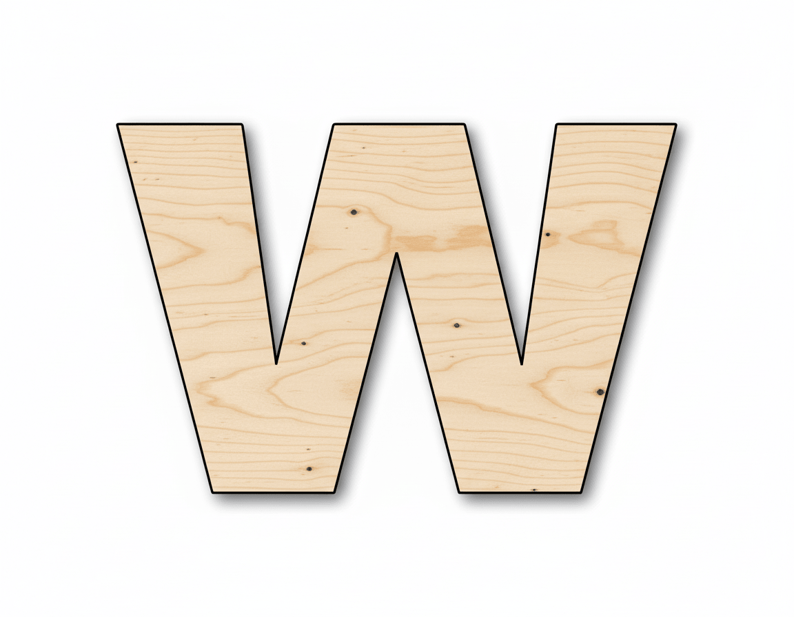 Wood Block Letter W - Craft - up to 46" DIY