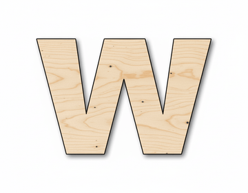 Wood Block Letter W - Craft - up to 46" DIY