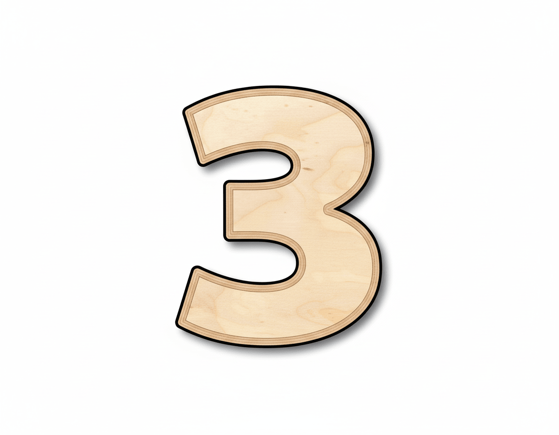 Wood Block Number 3 - Craft - up to 46" DIY