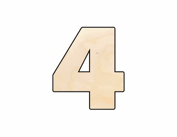 Wood Block Number 4 - Craft - up to 46" DIY