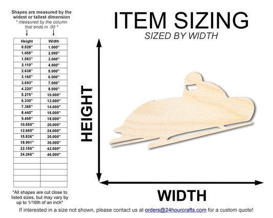Unfinished Wood Bobsled Shape | DIY Craft Cutout | up to 46" DIY
