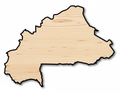 Unfinished Wood Burkina Country Shape - West Africa Craft - up to 46