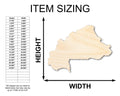 Unfinished Wood Burkina Country Shape - West Africa Craft - up to 46