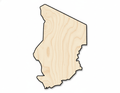 Unfinished Wood Chad Country Shape - North Central Africa Craft - up to 46