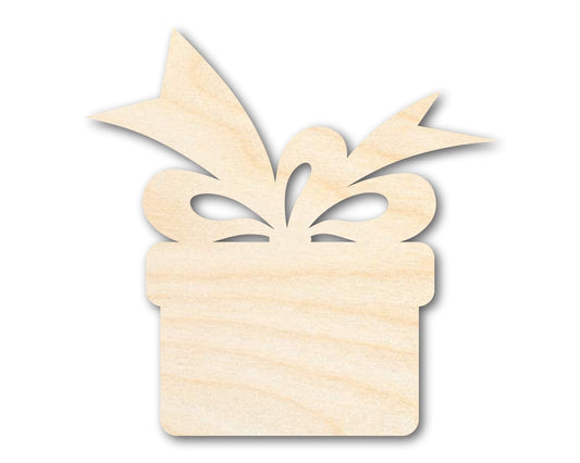 Christmas Present Shape | DIY Holiday Craft Cutout | Up to 36" Wood Cutout - Unfinished Door Hanger - DIY Craft Shape Blanks - Laser Cut Shapes - Decor Cut Outs