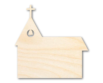 Wood Church with Bell Shape - Craft - up to 46"