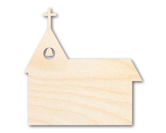 Wood Church with Bell Shape - Craft - up to 46"