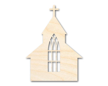 Wood Church with Window Shape - Craft - up to 46"