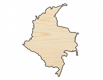 Unfinished Wood Columbia Country Shape - South America Craft - up to 46" DIY