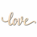 Unfinished Wood Cursive Love Craft | Valentine's Day Wedding DIY | Wooden Cut Out Cutouts Blank